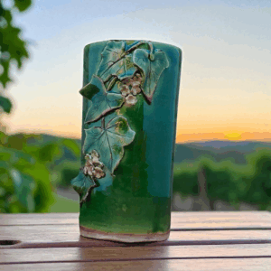 Ceramic Vase- With Handcrafted Ivy